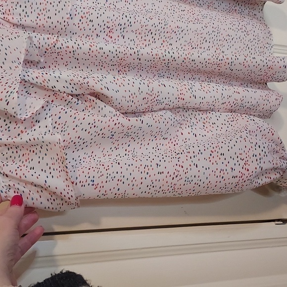 Parker Cold Shoulder Ruffle Confetti Dottie Long Sleeve Blouse - Picture 6 of 12